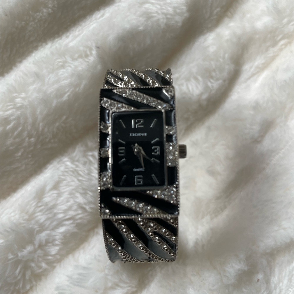 Women's Black and Silver zebra print watch-cute!